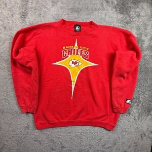 Vintage 90s Kansas City Chiefs Starter XL Mens Crewneck Sweatshirt Red Fleece